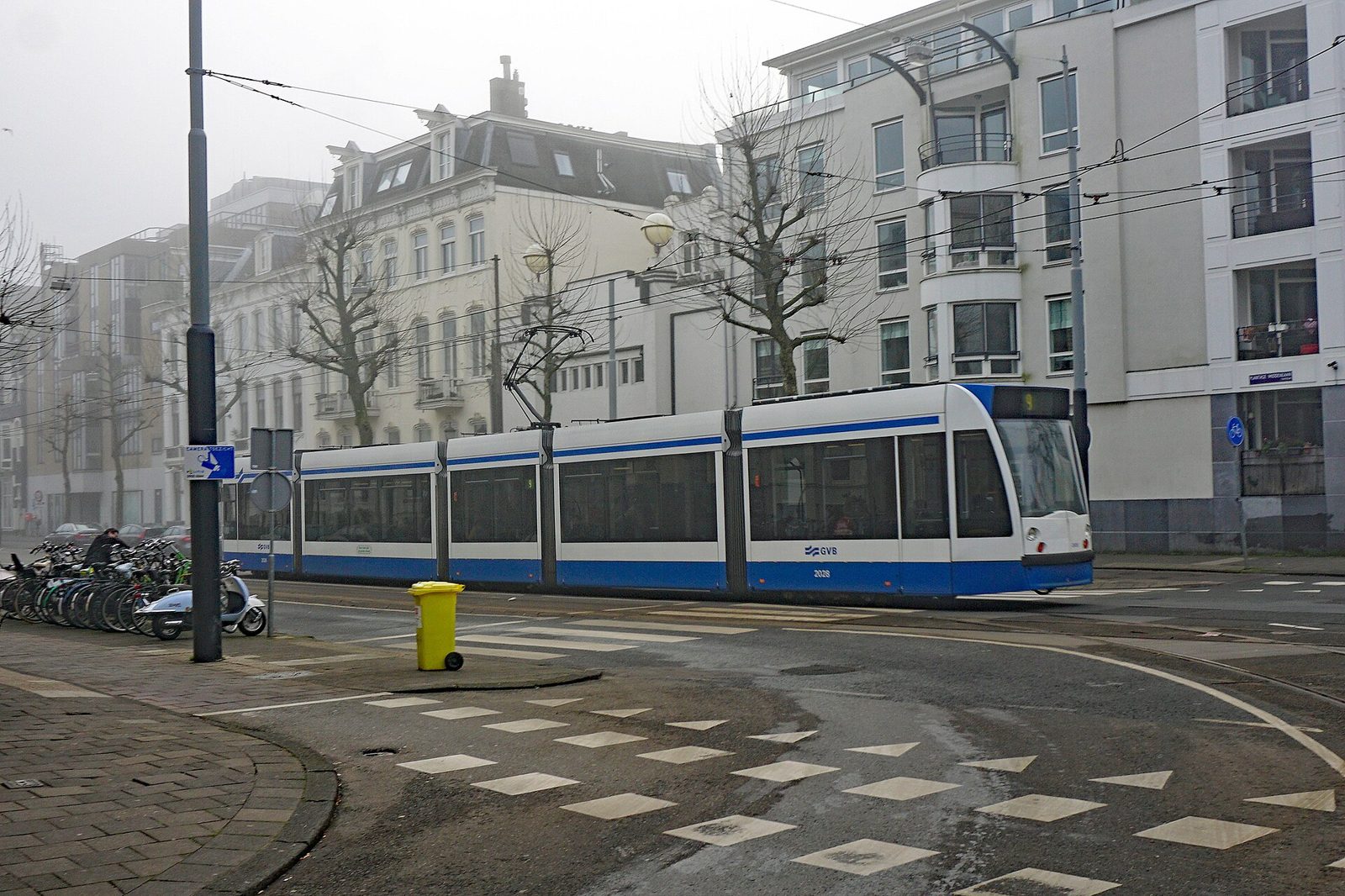 GVB tram in Amsterdam, covered by the GVB day ticket for budget travellers