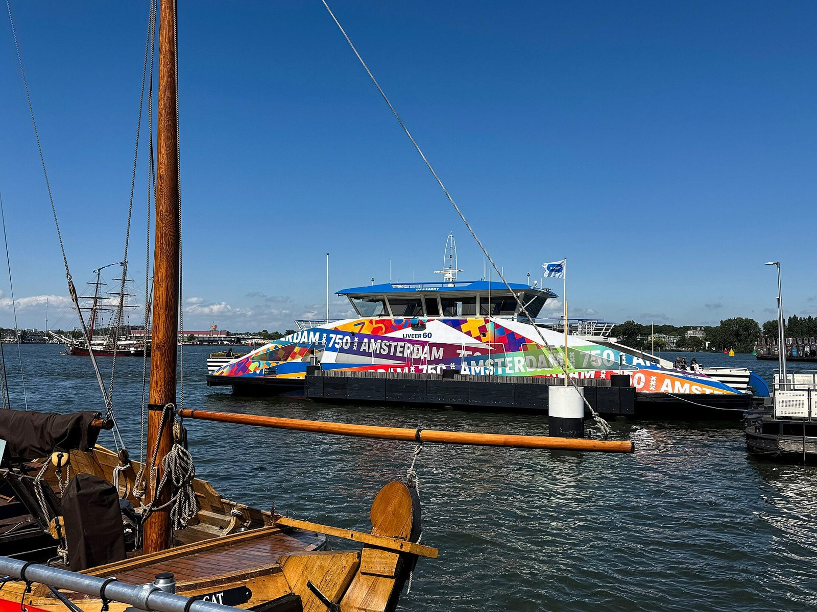 Free GVB ferry crossing the IJ from Amsterdam Centraal to Amsterdam-Noord